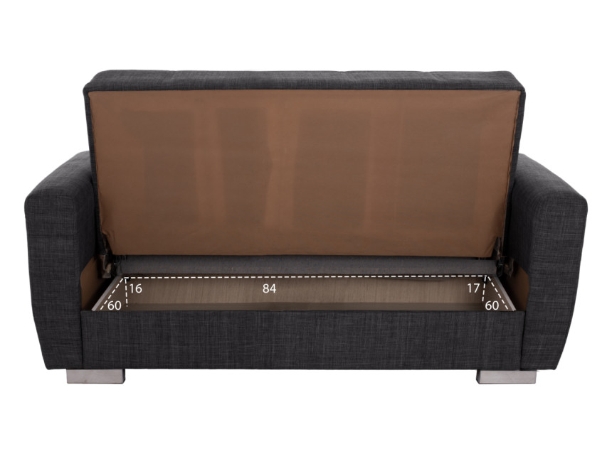 ΚΑΝΑΠΕΣ ΚΡΕΒΑΤΙ POLYA ΔΙΘΕΣΙΟΣ ΓΚΡΙ HM3241.03 150x84x88 εκ.