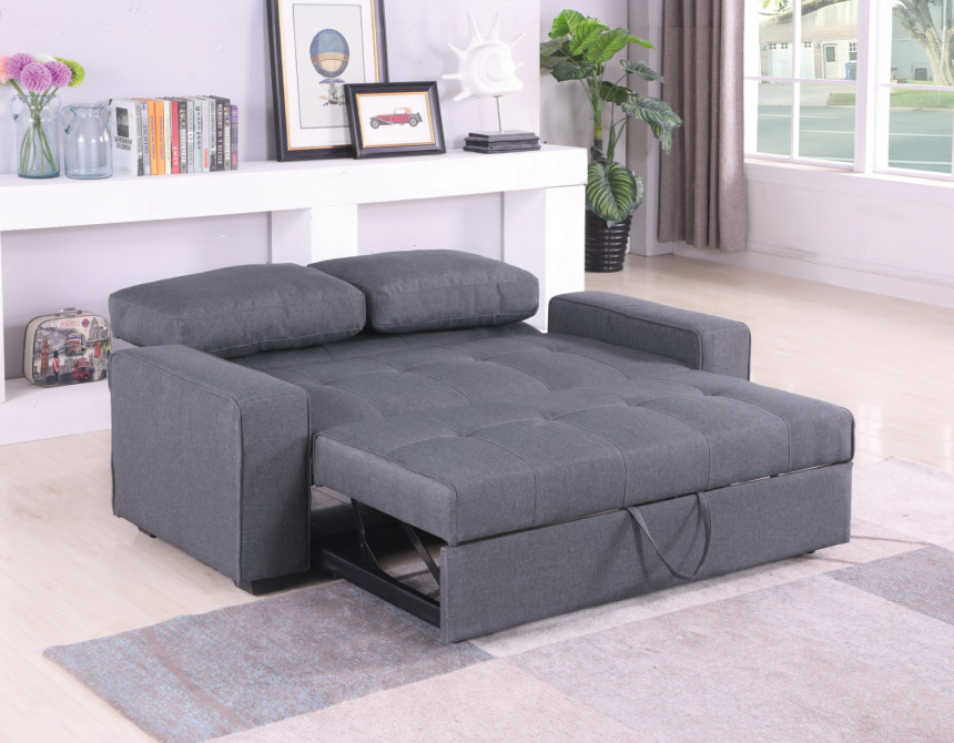 ΚΑΝΑΠΕΣ ΚΡΕΒΑΤΙ KANNA 2ΘΕΣΙΟΣ 176x102x91 εκ.HM3082.10 ΜΕ ΓΚΡΙ ΥΦΑΣΜΑ