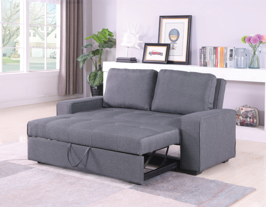 ΚΑΝΑΠΕΣ ΚΡΕΒΑΤΙ KANNA 2ΘΕΣΙΟΣ 176x102x91 εκ.HM3082.10 ΜΕ ΓΚΡΙ ΥΦΑΣΜΑ