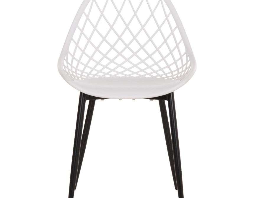 ΚΑΡΕΚΛΑ ΠΟΛΥΠΡΟΠΥΛΕΝΙΟΥ ΛΕΥΚΗ LIO ΜΕ ΜΕΤΑΛΛΙΚΑ ΠΟΔΙΑ ΜΑΥΡΑ HM9524.01 52x53x82Υ εκ.