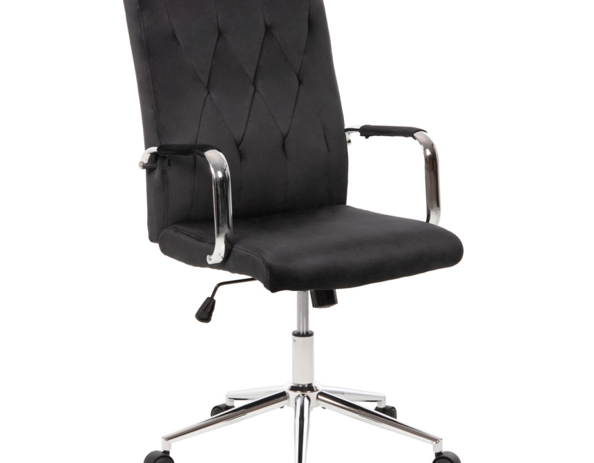 ΚΑΡΕΚΛΑ ΓΡΑΦΕΙΟΥ JOSEF HM1181.04 ΜΑΥΡΟ ΒΕΛΟΥΔΟ-INOX ΒΑΣΗ 58x61x105-113Yεκ.