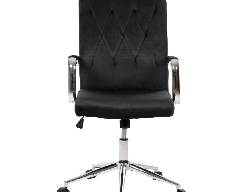 ΚΑΡΕΚΛΑ ΓΡΑΦΕΙΟΥ JOSEF HM1181.04 ΜΑΥΡΟ ΒΕΛΟΥΔΟ-INOX ΒΑΣΗ 58x61x105-113Yεκ.