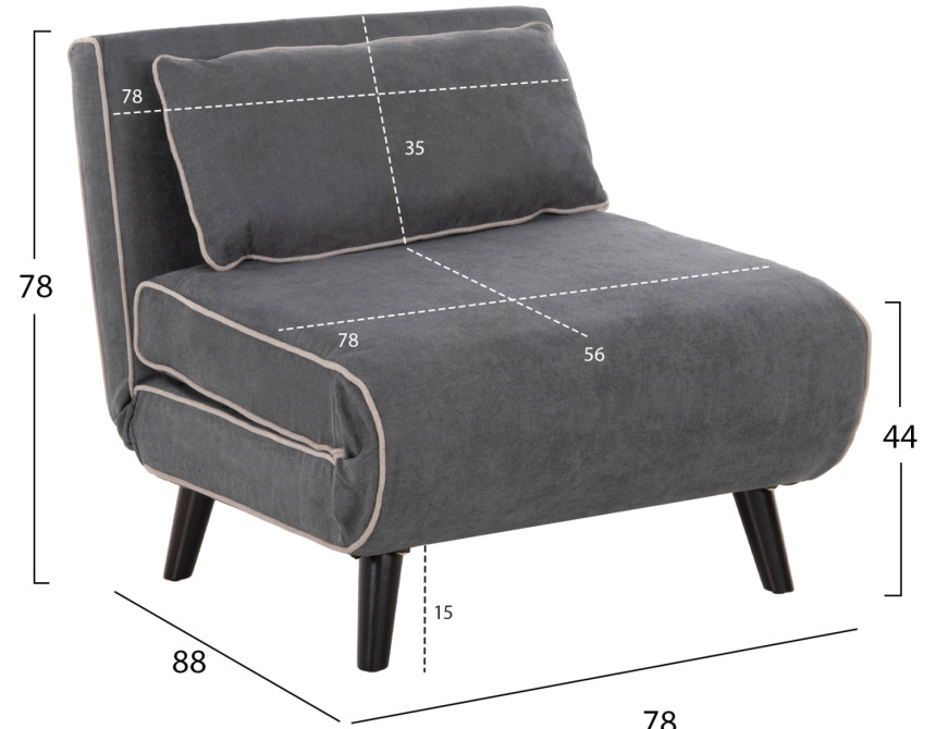 ΠΟΛΥΘΡΟΝΑ ΚΡΕΒΑΤΙ BRAXTON HM8425.10 ΣΚΟΥΡΟ ΓΚΡΙ ΥΦΑΣΜΑ 78x88x78Υεκ.