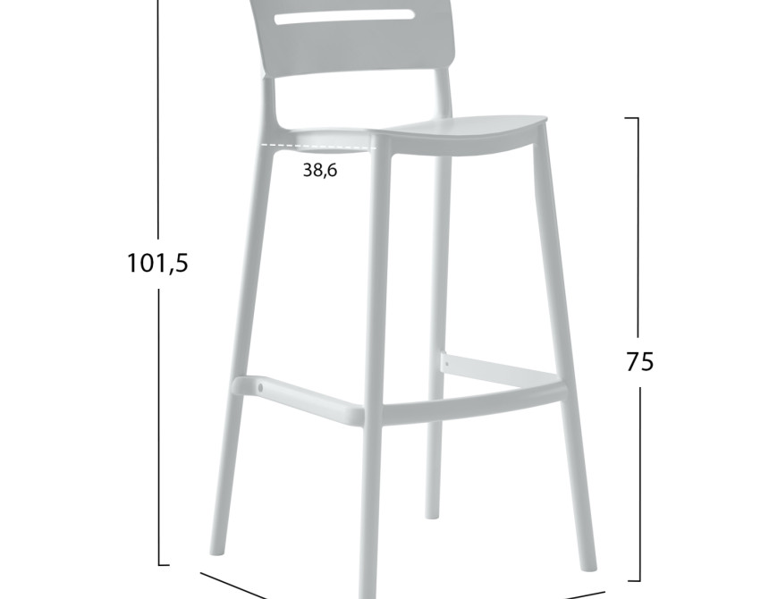 ΣΚΑΜΠΟ BAR ΠΟΛΥΠΡΟΠΥΛΕΝΙΟΥ SNOD2 HM6100.01 ΛΕΥΚΟ 37,2x50x101,5Υεκ.