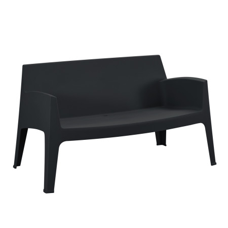 ΚΑΝΑΠΕΣ 2-ΘΕΣΙΟΣ ΠΟΛΥΠΡΟΠΥΛΕΝΙΟΥ SLEEK HM6366.02 ΧΡΩΜΑ ΜΑΥΡΟ 118x48,5x73Υεκ.