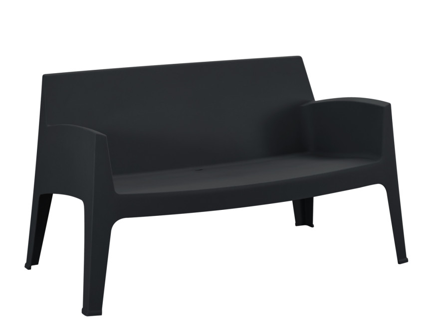 ΚΑΝΑΠΕΣ 2-ΘΕΣΙΟΣ ΠΟΛΥΠΡΟΠΥΛΕΝΙΟΥ SLEEK HM6366.02 ΧΡΩΜΑ ΜΑΥΡΟ 118x48,5x73Υεκ.