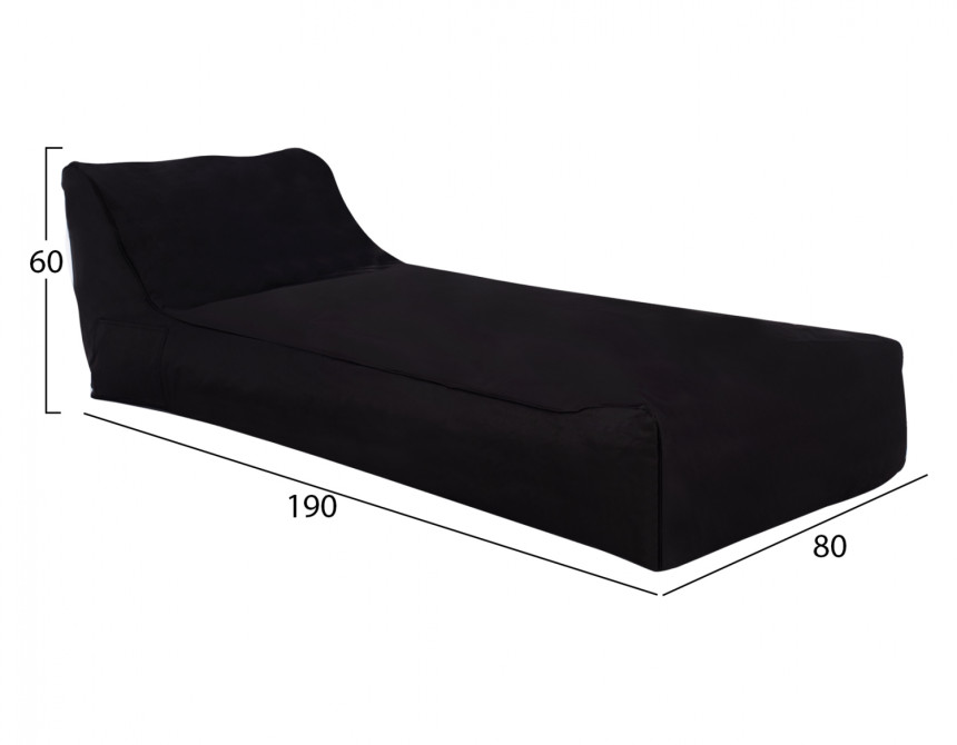 ΠΟΥΦ TANEA HM5807.04 ΜΑΥΡΟ ΜΕ UV PROTECTION 190x80x60Υ εκ.