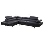 ΚΑΝΑΠΕΣ ΓΩΝΙΑ GORO ΑΡΙΣΤΕΡΗ HM3084.02L ΑΠΟ ΜΑΥΡΟ PU 270x200x87cm