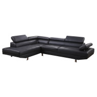 ΚΑΝΑΠΕΣ ΓΩΝΙΑ GORO ΑΡΙΣΤΕΡΗ HM3084.02L ΑΠΟ ΜΑΥΡΟ PU 270x200x87cm