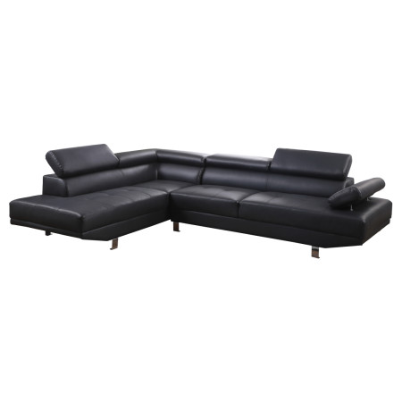 ΚΑΝΑΠΕΣ ΓΩΝΙΑ GORO ΑΡΙΣΤΕΡΗ HM3084.02L ΑΠΟ ΜΑΥΡΟ PU 270x200x87cm