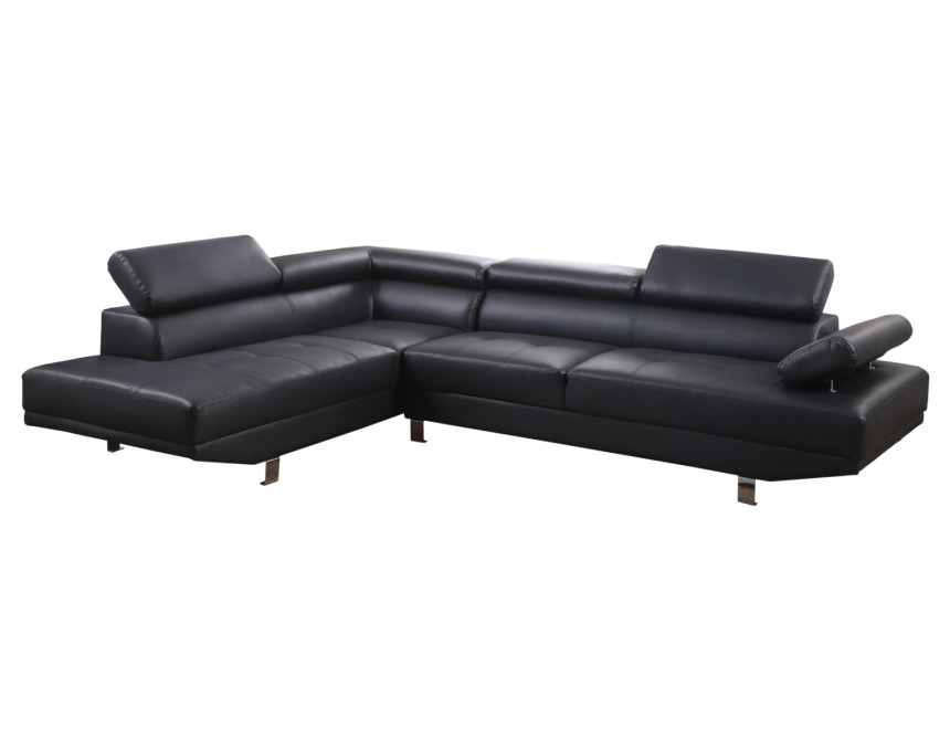 ΚΑΝΑΠΕΣ ΓΩΝΙΑ GORO ΑΡΙΣΤΕΡΗ HM3084.02L ΑΠΟ ΜΑΥΡΟ PU 270x200x87cm