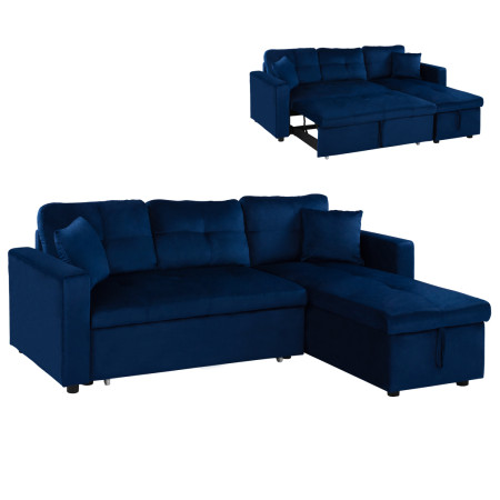 ΚΑΝΑΠΕΣ ΓΩΝΙΑ ΚΡΕΒΑΤΙ WAYNE 224x147x85Υεκ. HM3028.18 ΒΕΛΟΥΔΟ ΜΠΛΕ