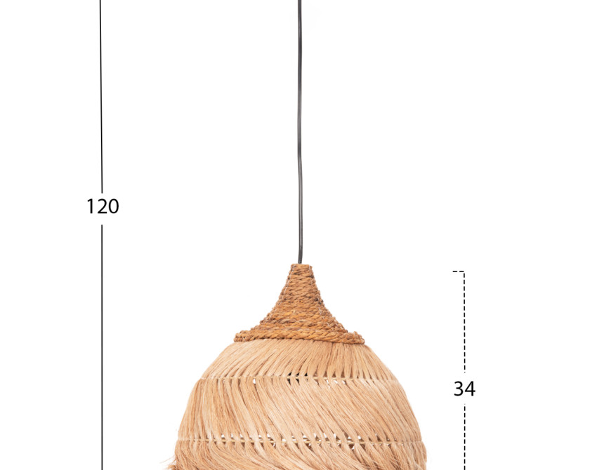 ΦΩΤΙΣΤΙΚΟ ΟΡΟΦΗΣ ΑΠΟ ΙΝΕΣ MENDONG GRASS ΣΕ ΦΥΣΙΚΟ Φ38x34-120Yεκ.HM7776
