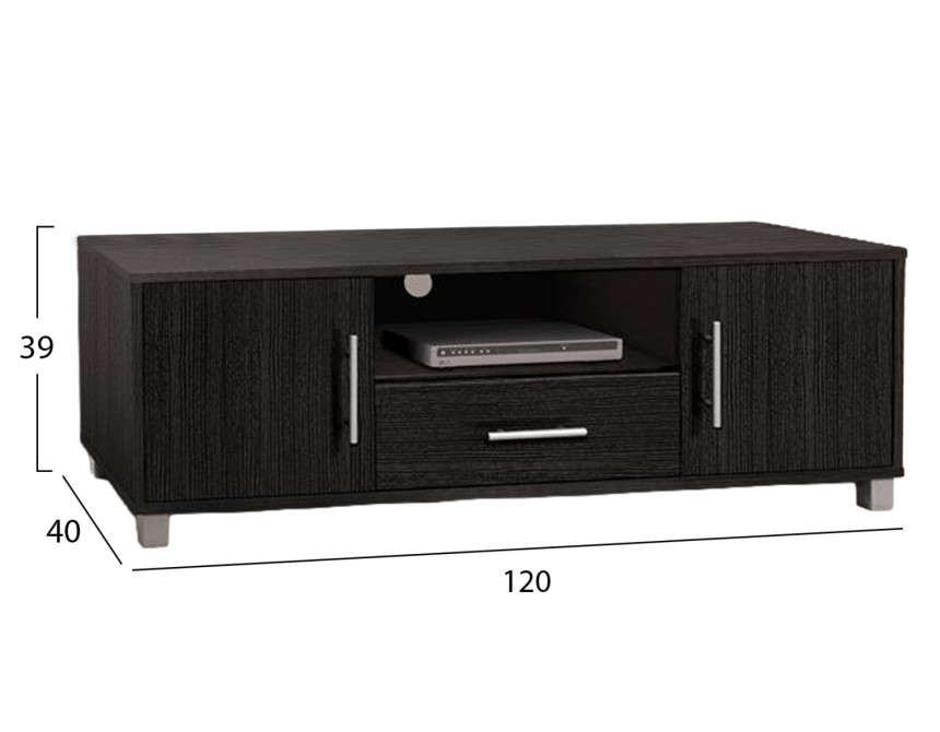 ΕΠΙΠΛΟ ΤΗΛΕΟΡΑΣΗΣ MACIE ΜΕΛΑΜΙΝΗΣ HM2203.01 ZEBRANO 120x40x39Y εκ.