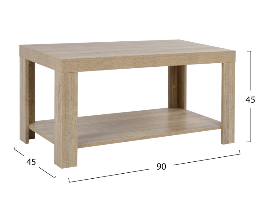 ΤΡΑΠΕΖΙ ΣΑΛΟΝΙΟΥ ΜΕΛΑΜΙΝΗΣ ALAYNA HM2207.02 SONAMA 90X45X45 εκ.