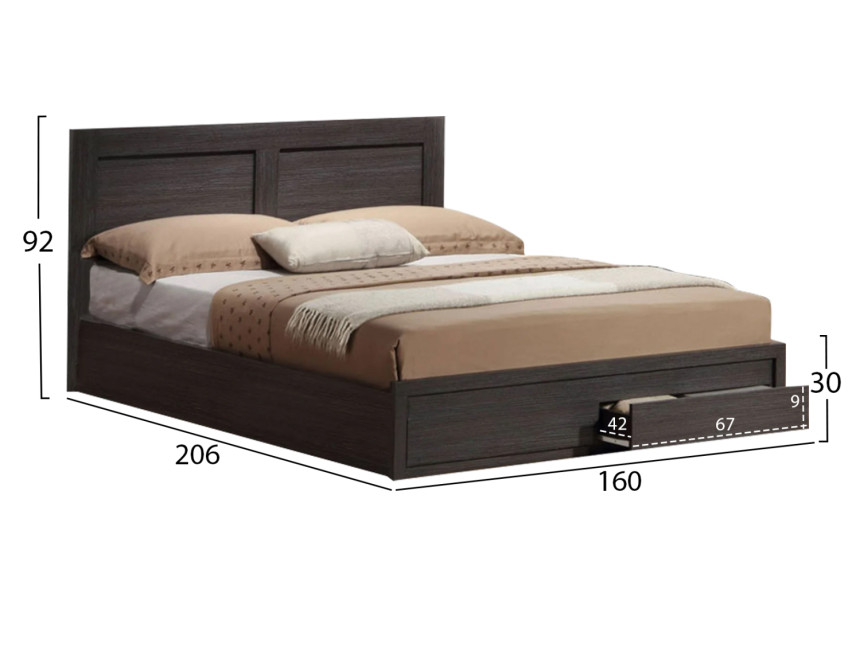 ΚΡΕΒΑΤΙ CAPRI HM312.01 ΜΕ 2ΣΥΡΤΑΡΙΑ ZEBRANO ΓΙΑ ΣΤΡΩΜΑ 150x200εκ.