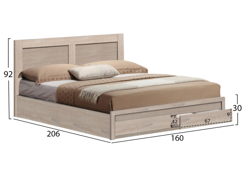 ΚΡΕΒΑΤΙ CAPRI HM312.02 ΜΕ 2 ΣΥΡΤΑΡΙΑ SONAMA ΓΙΑ ΣΤΡΩΜΑ 150X200εκ.