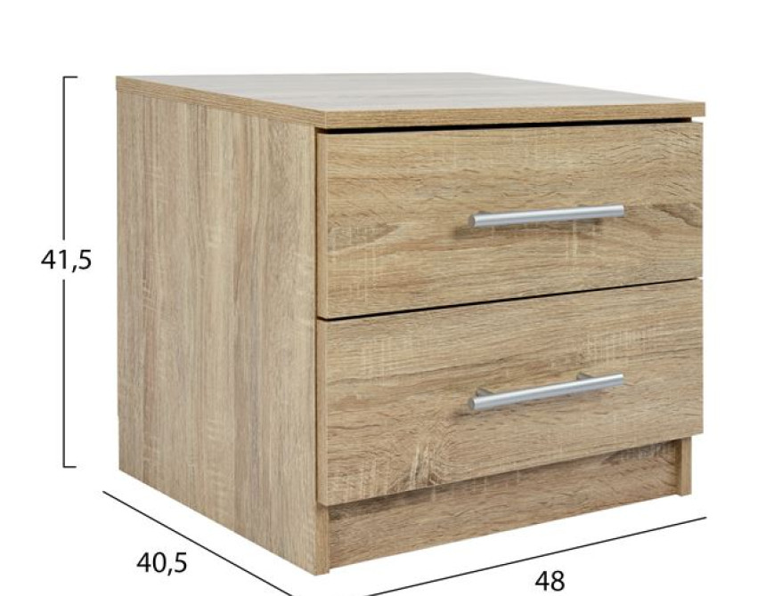 ΚΟΜΟΔΙΝΟ ΜΕΛΑΜΙΝΗΣ CHELSEA HM2220.02 SONAMA 48X40,5X41,5 εκ.