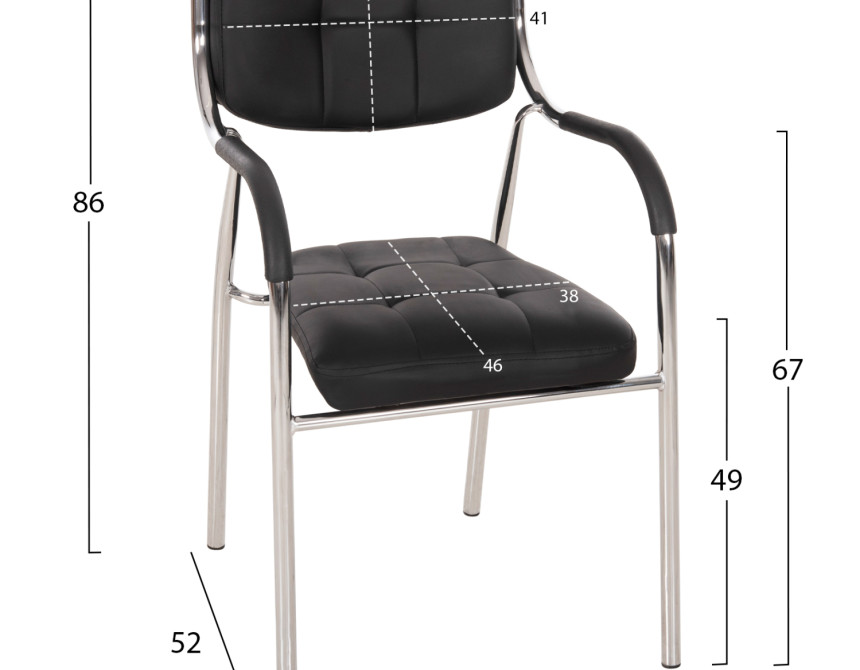 ΚΑΡΕΚΛΑ ΕΠΙΣΚΕΠΤΟΥ OBERON HM1018.01 ΜΑΥΡΟ PU 54x52x87Υ εκ.