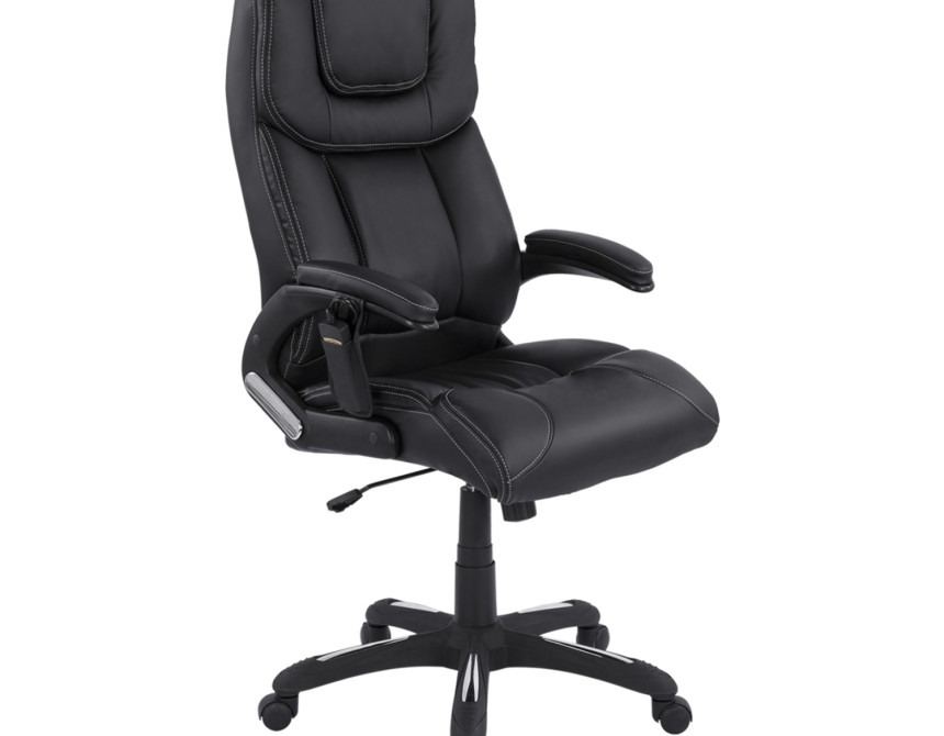 ΚΑΡΕΚΛΑ ΓΡΑΦΕΙΟΥ THORIN HM1050.01 ΜΕ MASSAGE ΜΑΥΡΗ HOMEMARKT 62x70x127Y εκ.