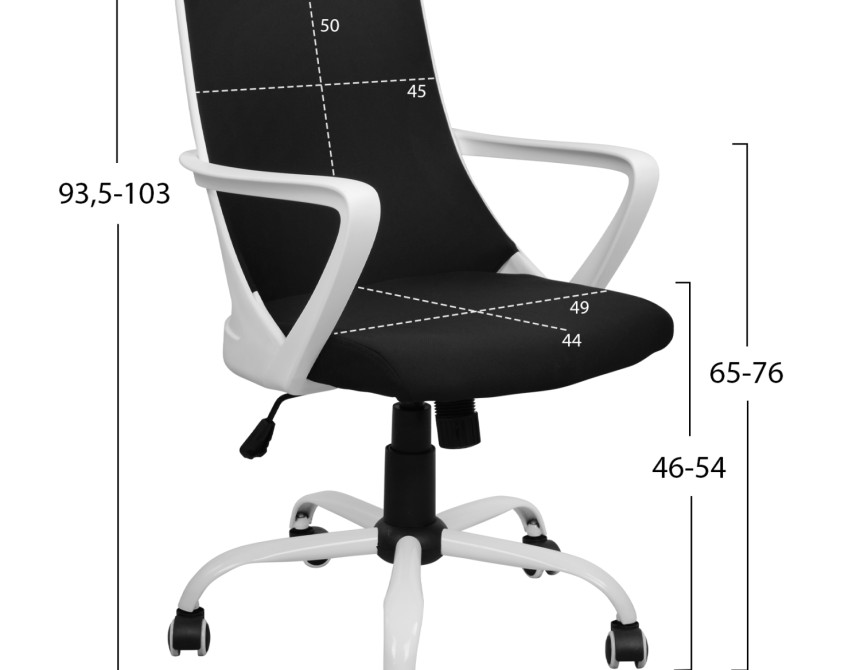 ΚΑΡΕΚΛΑ ΓΡΑΦΕΙΟΥ MALFOI HM1053.01 ΜΑΥΡO MESH & ΠΟΔΙ ΜΕΤΑΛΛΙΚΟ 58x59x103 εκ.