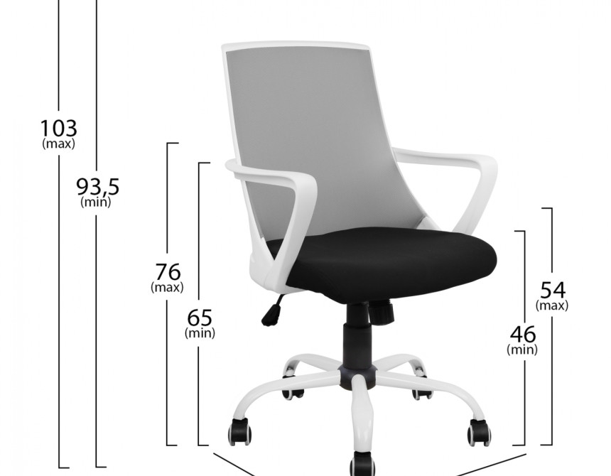 ΚΑΡΕΚΛΑ ΓΡΑΦΕΙΟΥ MALFOI HM1053.21 ΓΚΡΙ MESH & ΠΟΔΙ ΜΕΤΑΛΛΙΚΟ 58x59x103 cm
