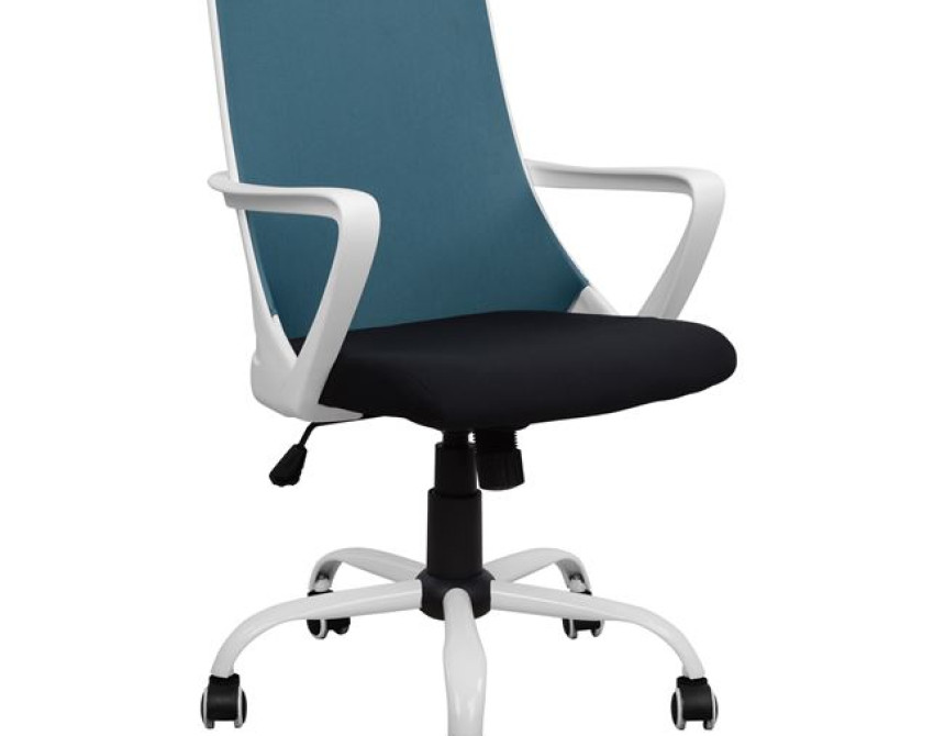 ΚΑΡΕΚΛΑ ΓΡΑΦΕΙΟΥ MALFOI HM1053.06 ΜΠΛΕ MESH & ΠΟΔΙ ΜΕΤΑΛΛΙΚΟ 58x59x103 εκ.