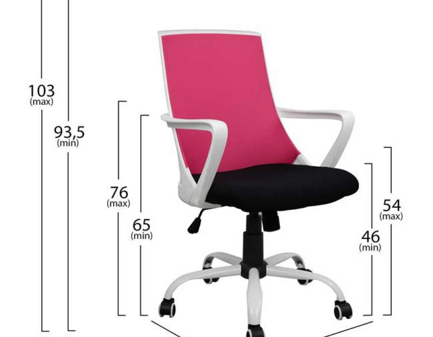 ΚΑΡΕΚΛΑ ΓΡΑΦΕΙΟΥ MALFOI HM1053.05 ΡΟΖ MESH & ΠΟΔΙ ΜΕΤΑΛΛΙΚΟ 58x59x103 εκ.