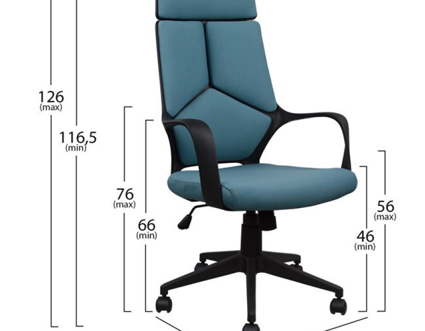 ΚΑΡΕΚΛΑ ΓΡΑΦΕΙΟΥ ANIVIA HM1054.06 ΓΚΡΙ ΣΙΕΛ & ΠΟΔΙ ΜΑΥΡΟ 64x61x126 εκ.