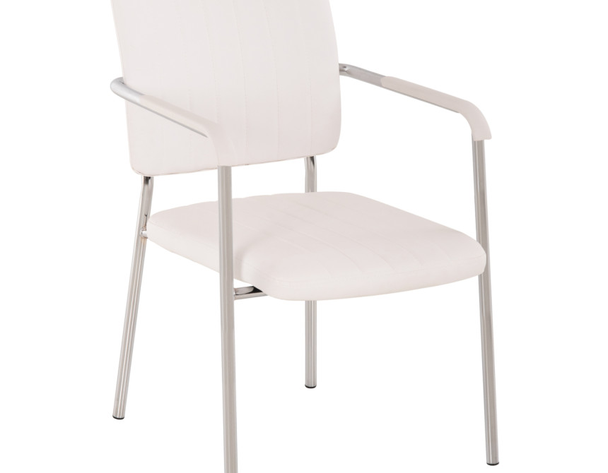 ΚΑΡΕΚΛΑ QUESTA ΜΕ ΜΠΡΑΤΣΑ HM1070.02 ΛΕΥΚΗ 56,5x59x85 cm