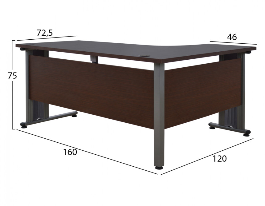 ΓΡΑΦΕΙΟ ΕΠΑΓΓΕΛΜΑΤΙΚΟ VALDEN HM2043.02L WENGE ΑΡΙΣΤΕΡΗ ΓΩΝΙΑ 160X120