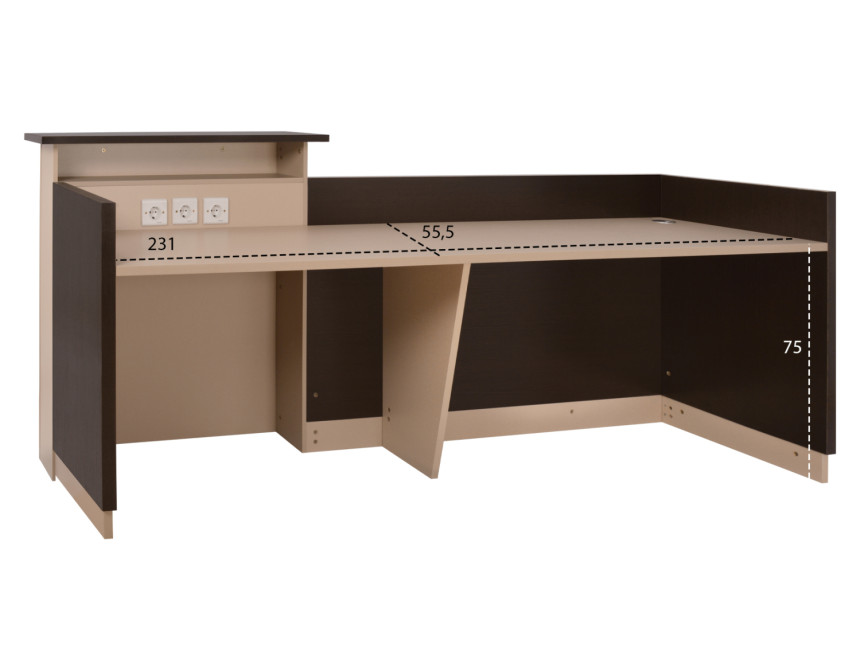 ΓΡΑΦΕΙΟ ΥΠΟΔΟΧΗΣ DALTON 240X82 WENGE ΜΠΕΖ HM2068.01 240x82x105cm