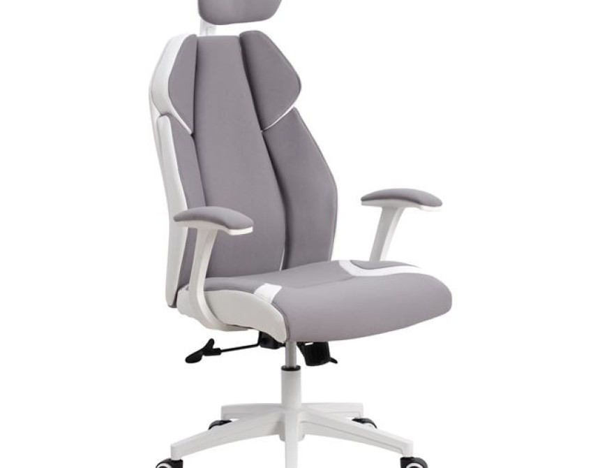 ΚΑΡΕΚΛΑ ΓΡΑΦΕΙΟΥ SALENA HM1086.10 ΣΕ ΓΚΡΙ ΛΕΥΚΟ ΧΡΩΜΑ 65x73x130 εκ.