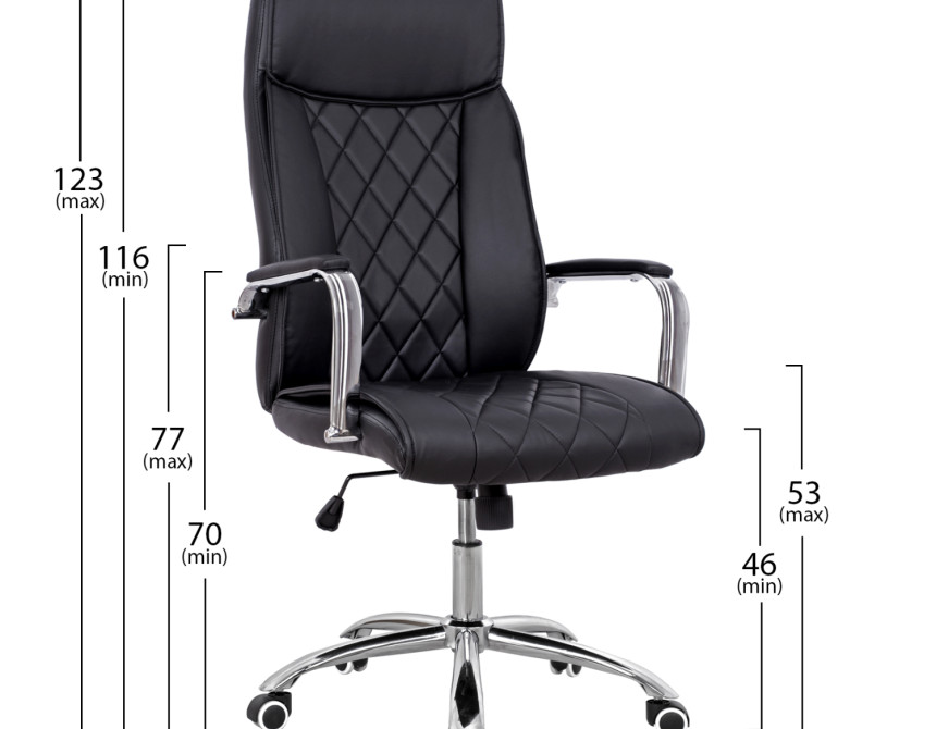 ΚΑΡΕΚΛΑ ΓΡΑΦΕΙΟΥ SHAILA HM1104.01 ΣΕ ΧΡΩΜΑ ΜΑΥΡΟ 64x68x(116-123)cm