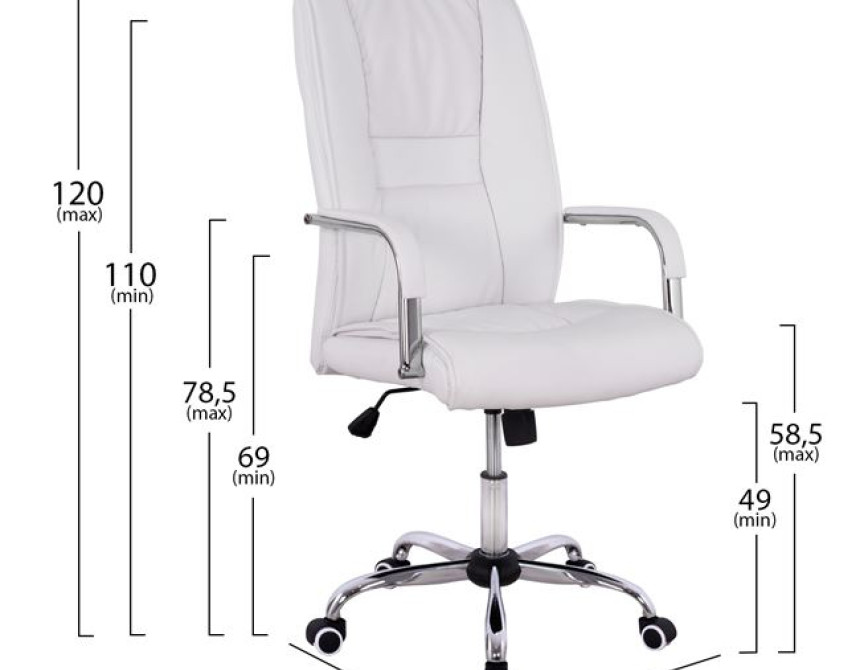 ΚΑΡΕΚΛΑ ΓΡΑΦΕΙΟΥ ANGEE HM1106.02 ΣΕ ΧΡΩΜΑ ΛΕΥΚΟ 58,5x70x120 cm