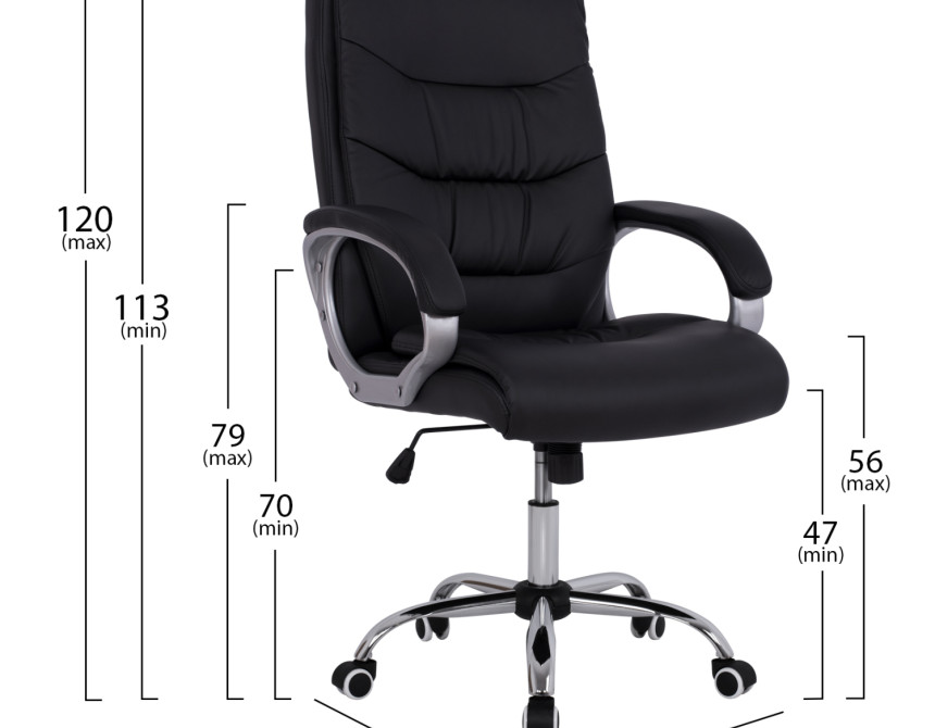 ΚΑΡΕΚΛΑ ΓΡΑΦΕΙΟΥ ZAMORA HM1087.01 ΣΕ ΜΑΥΡΟ ΧΡΩΜΑ 65x68x120 εκ.
