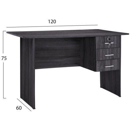 ΓΡΑΦΕΙΟ ΜΕΛΑΜΙΝΗΣ HAYDEN 120x60x75Υεκ.ΜΕ 3 ΣΥΡΤΑΡΙΑ ΣΕ ΑΝΘΡΑΚΙ ΧΡΩΜΑ HM2268.01