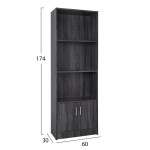 ΒΙΒΛΙΟΘΗΚΗ ΜΕΛΑΜΙΝΗΣ HAYDEN HM2269.01 ΣΕ ΑΝΘΡΑΚΙ ΧΡΩΜΑ 60x30x174 εκ.