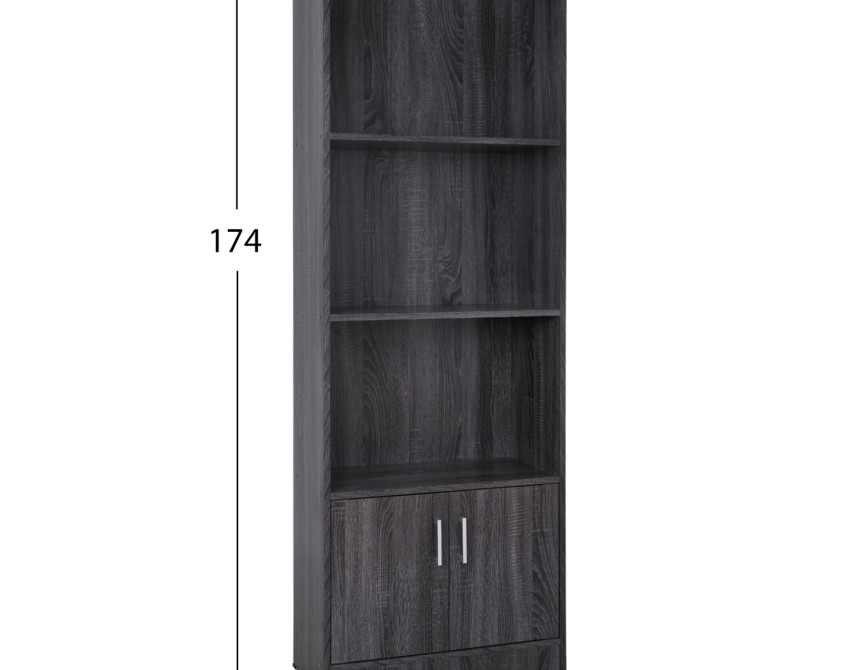 ΒΙΒΛΙΟΘΗΚΗ ΜΕΛΑΜΙΝΗΣ HAYDEN HM2269.01 ΣΕ ΑΝΘΡΑΚΙ ΧΡΩΜΑ 60x30x174 εκ.