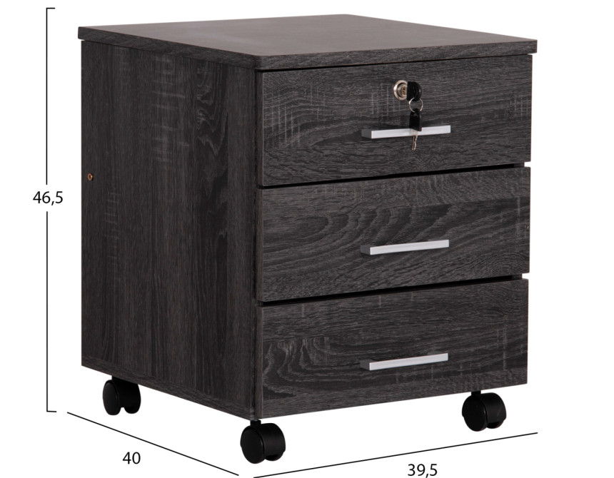 ΣΥΡΤΑΡΙΕΡΑ ΓΡΑΦΕΙΟΥ HAYDEN HM2282.01 ΣΕ ΑΝΘΡΑΚΙ ΧΡΩΜΑ 39x39,5x46,5
