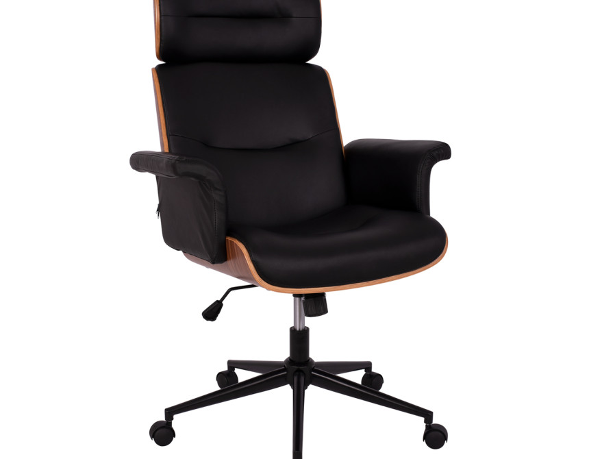 ΚΑΡΕΚΛΑ ΓΡΑΦΕΙΟΥ ΔΙΕΥΘΥΝΤΙΚΗ SUPERIOR PRO HM1108.01 ΚΑΡΥΔΙ-ΜΑΥΡO PU 74x74x116Yεκ.