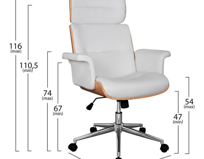 ΚΑΡΕΚΛΑ ΓΡΑΦΕΙΟΥ ΔΙΕΥΘΥΝΤΙΚΗ SUPERIOR PRO HM1108.02 SONAMA-ΛΕΥΚΟ PU 74x74x116Yεκ.