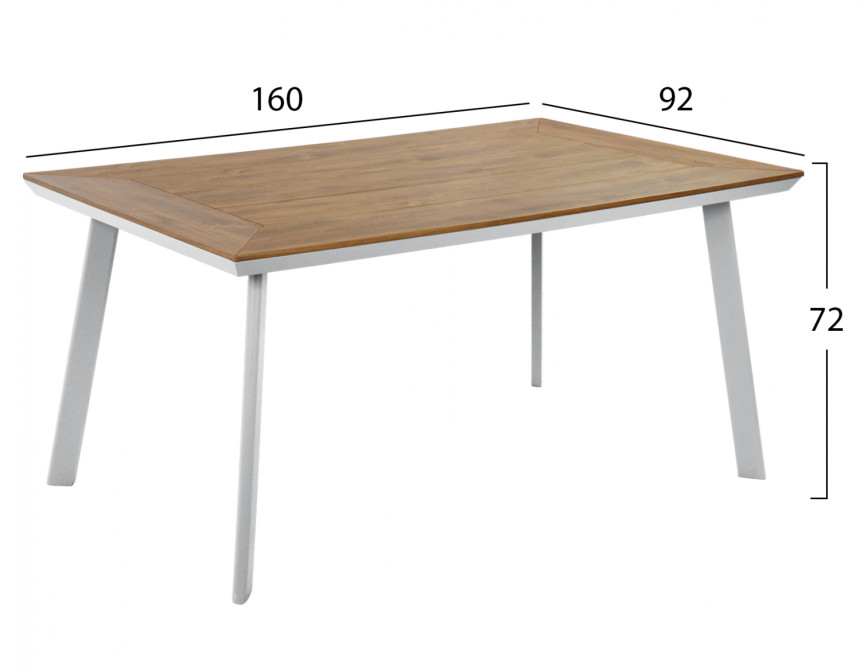 ΤΡΑΠΕΖΙ ΑΛΟΥΜΙΝΙΟΥ TABER ΜΕ POLYWOOD HM5132.11 ΛΕΥΚΟ 160x92x72