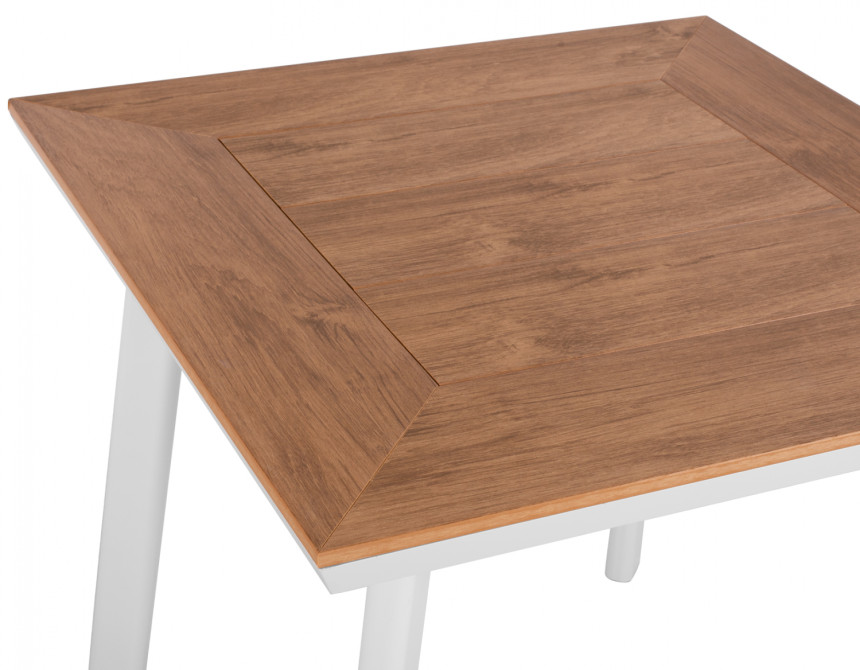 ΤΡΑΠΕΖΙ ΑΛΟΥΜΙΝΙΟΥ TABER ΛΕΥΚΟ ΜΕ ΕΠΙΦΑΝΕΙΑ POLYWOOD HM5563.01 80x80x73Υ ΕΚ.
