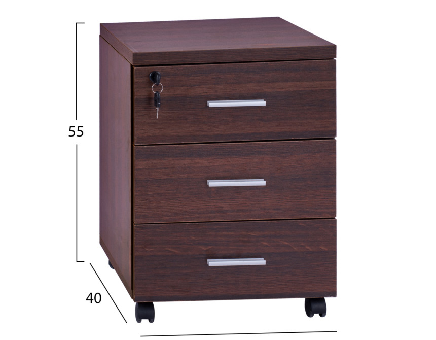 ΣΥΡΤΑΡΙΕΡΑ ΓΡΑΦΕΙΟΥ VANCE ΕΠΑΓΓΕΛΜΑΤΙΚΗ WENGE HM2048.12 40X40X55Υ εκ.