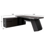 ΓΡΑΦΕΙΟ ΕΠΑΓΓΕΛΜΑΤΙΚΟ ΑΡΙΣΤΕΡΗ ΓΩΝΙΑ ROSEWOOD HM2083L 220X180X76Υ εκ.