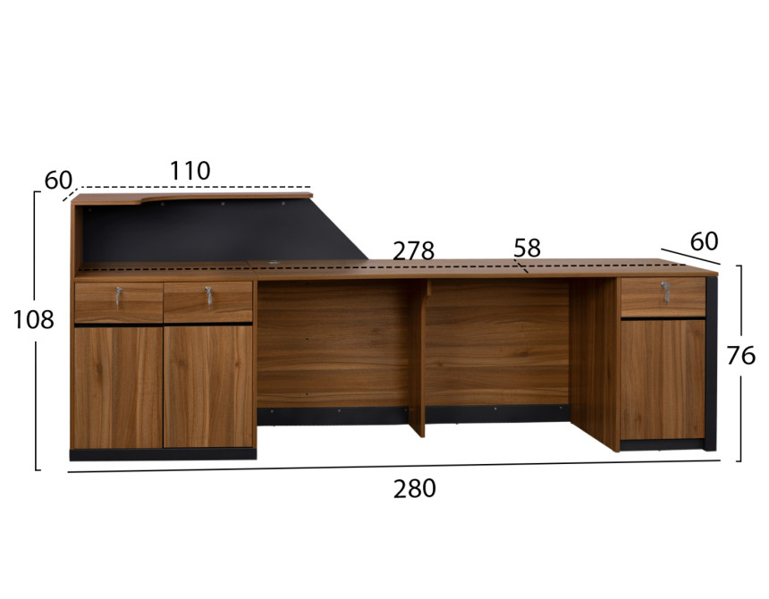 ΕΠΑΓΓΕΛΜΑΤΙΚΟ ΓΡΑΦΕΙΟ ΥΠΟΔΟΧΗΣ SUPREME HM2352 280x60x108Υ εκ.