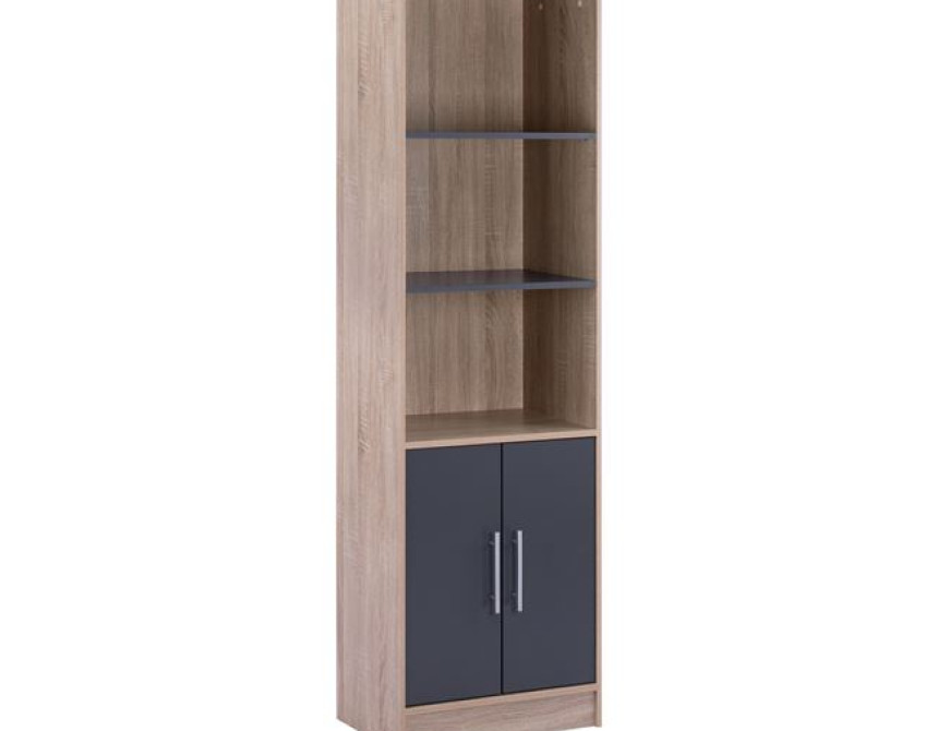 ΒΙΒΛΙΟΘΗΚΗ ΜΕΛΑΜΙΝΗΣ ENSLEY HM2027.04 SONAMA-ΓΚΡΙ 60x30x180Υ εκ.