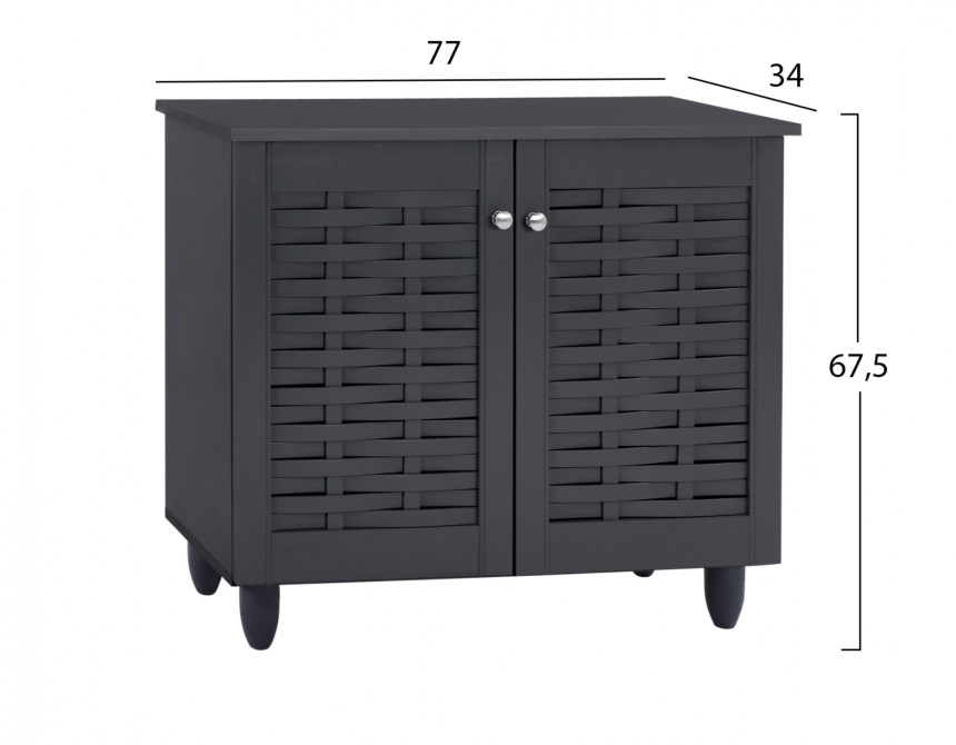 ΠΑΠΟΥΤΣΟΘΗΚΗ-ΝΤΟΥΛΑΠΙ ΞΥΛΙΝΗ CASSIOPE HM2208.10 ΓΚΡΙ 77Χ34Χ67.5εκ.