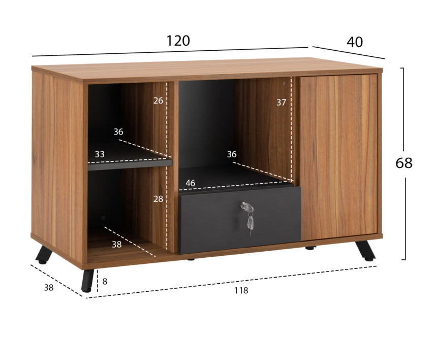 ΝΤΟΥΛΑΠΙ ΕΠΑΓΓΕΛΜΑΤΙΚΟ ΓΡΑΦΕΙΟΥ SUPREME HM2375 120X40X68Y εκ.